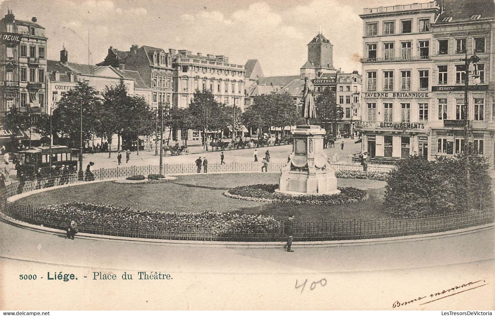 BELGIQUE - Liège - Vue De La Place Du Théâtre - Animé - Vue Générale - Carte Postale Ancienne - Liege