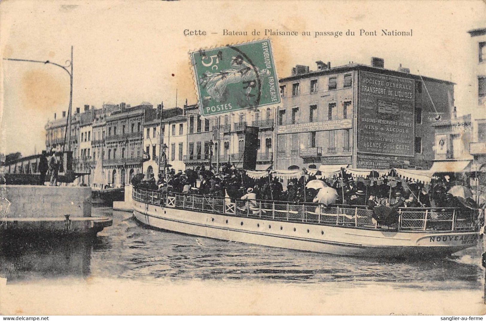 CPA 34 CETTE / BATEAU DE PLAISANCE AU PASSAGE DU PONT NATIONAL - Sete (Cette)