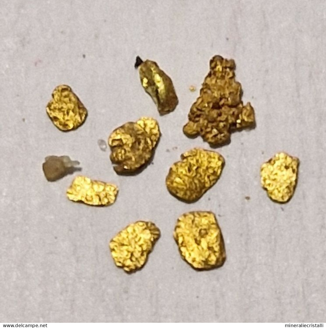 3 Scagliette Di Oro Italiano Misura 1-2mm Fiume Ticino Italia - Mineralien