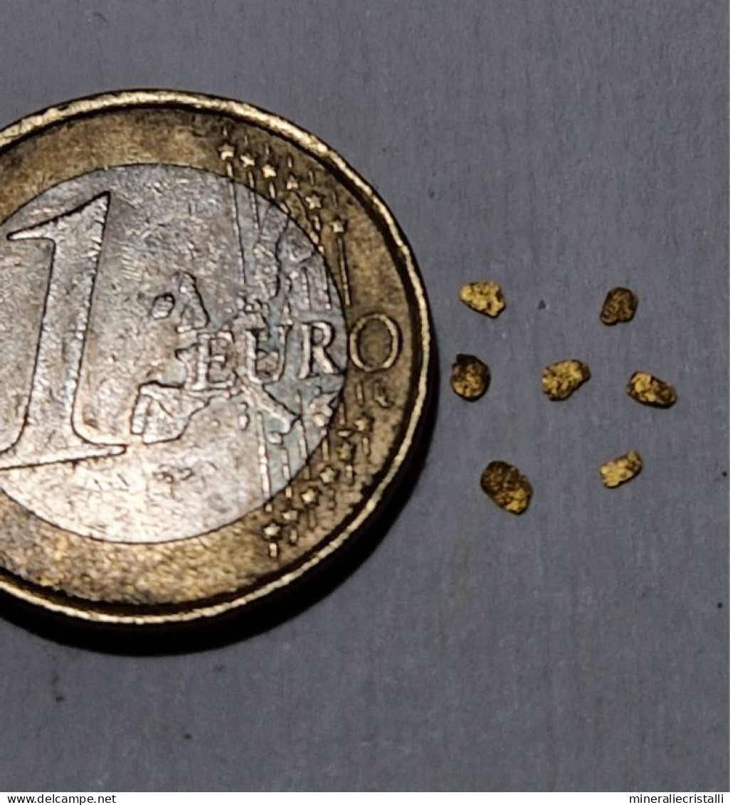 3 scagliette di oro italiano misura 1-2mm fiume Ticino Italia