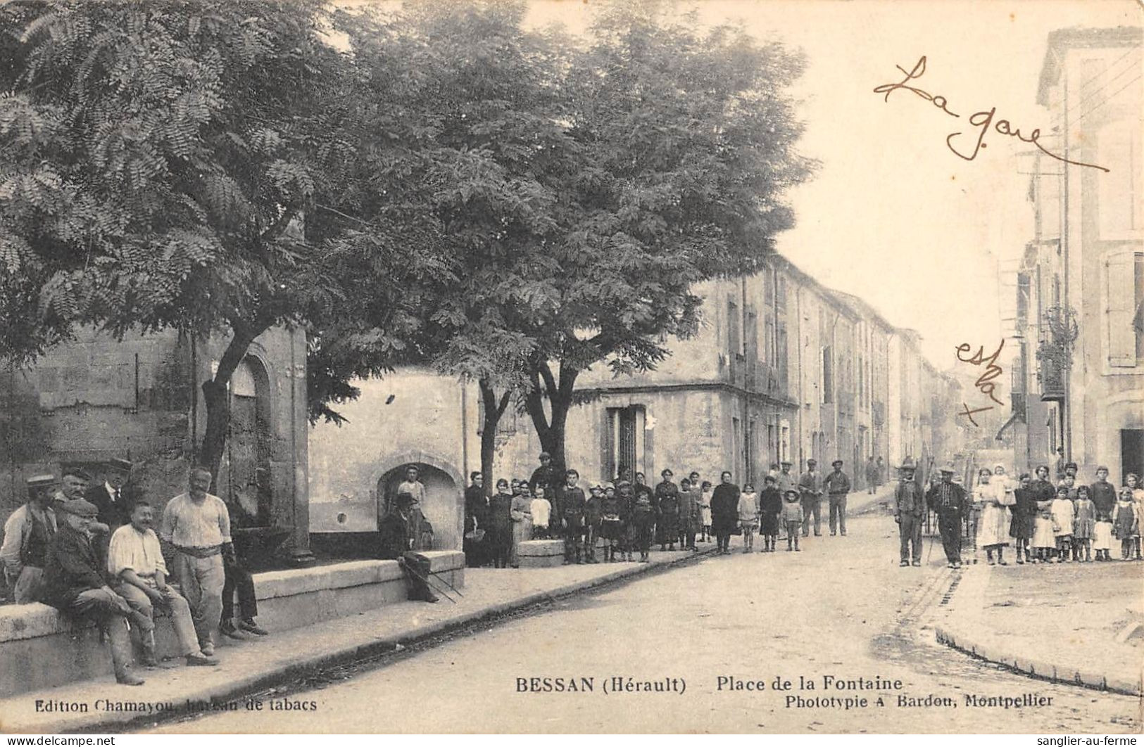 CPA 34 BESSAN / LA PLACE DE LA FONTAINE - Sonstige & Ohne Zuordnung