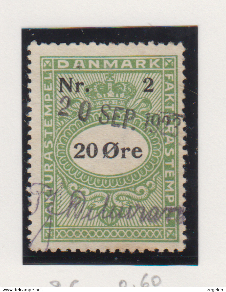 Denemarken Fiskale Zegel Cat. J.Barefoot Faktura 2G - Revenue Stamps