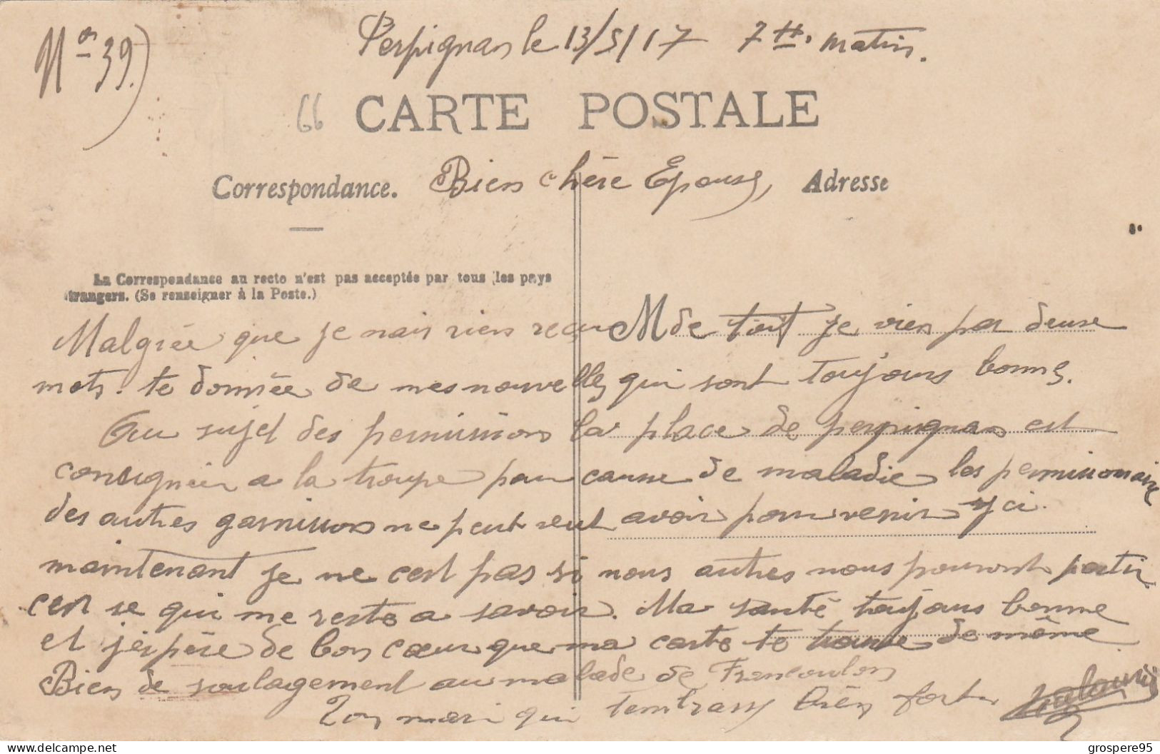 PERPIGNAN LA RUE DES AUGUSTINS + LA RUE ARGENTERIE CLAIRON CRIEUR 1918 1917 - Perpignan