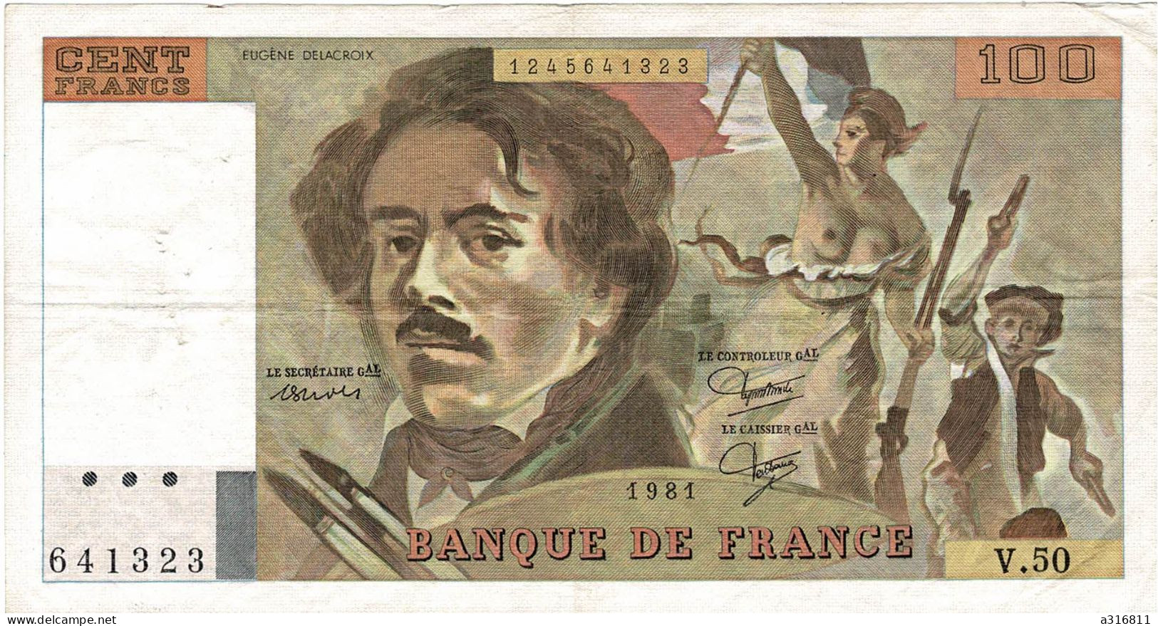 Billet 100 Francs 1980 - 100 F 1978-1995 ''Delacroix''