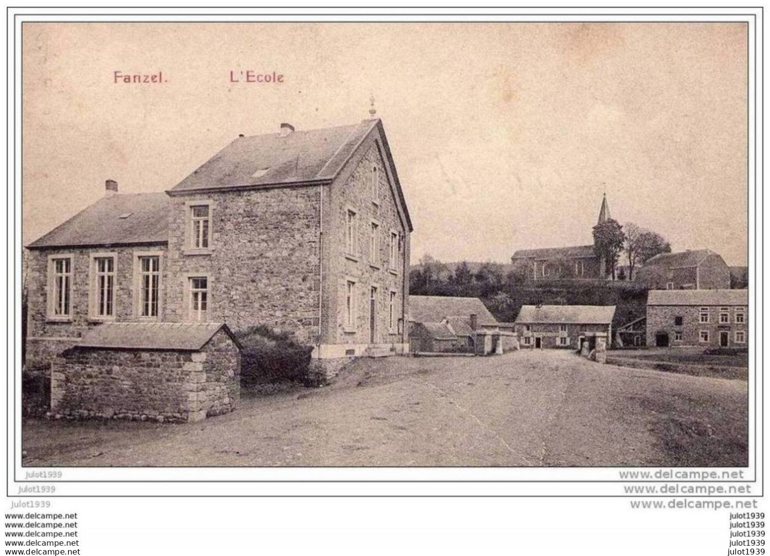 Julot1939 ..--   FANZEL ..--  L' Ecole . 1911 Vers SAINT - NICOLAS , LIEGE ( Mr Albert HENET ) . Très Belle . - Erezee