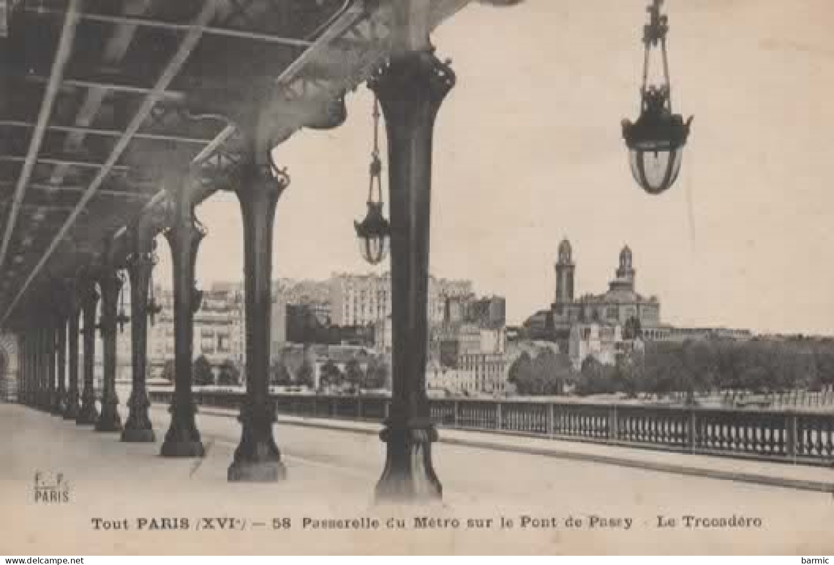 PARIS, PASSERELLE DU METRO SUR LE PONT DE PASSY, LE TROCADERO  REF 14607 - Subway