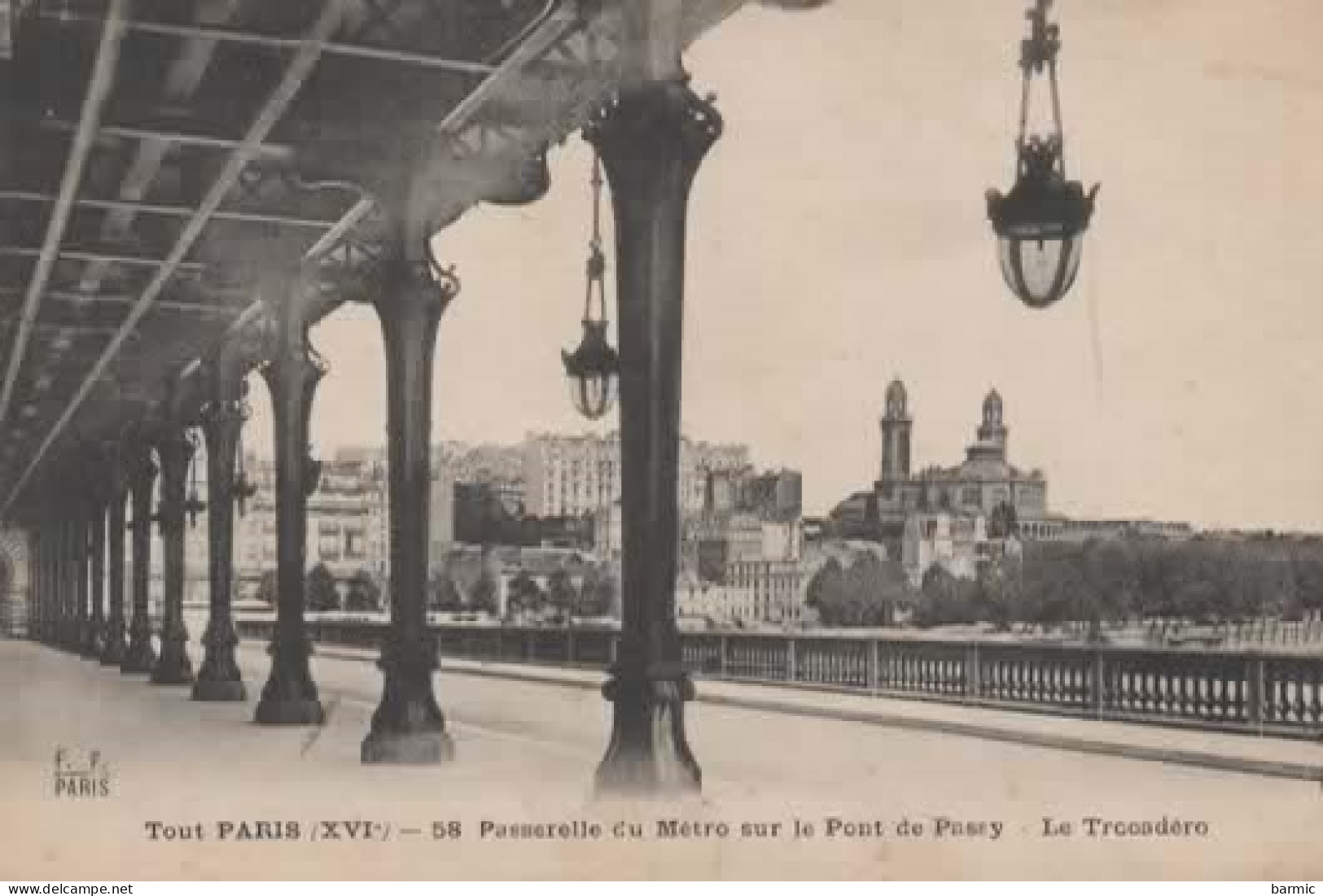 PARIS, PASSERELLE DU METRO SUR LE PONT DE PASSY, LE TROCADERO  REF 14607 - Métro