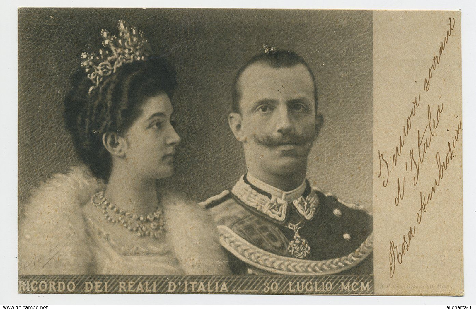 D5546] RICORDO DEI REALI D'ITALIA VITTORIO EMANUELE III E ELENA DEL MONTENEGRO Vg 1900 Savoia - Königshäuser