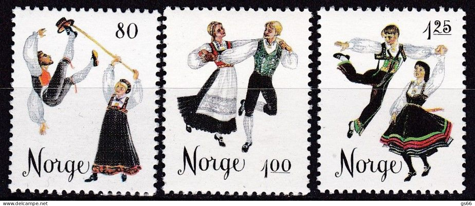 Norge, 1976, 1282/84 Booklet , MNH **,   Volkstänze. - Neufs