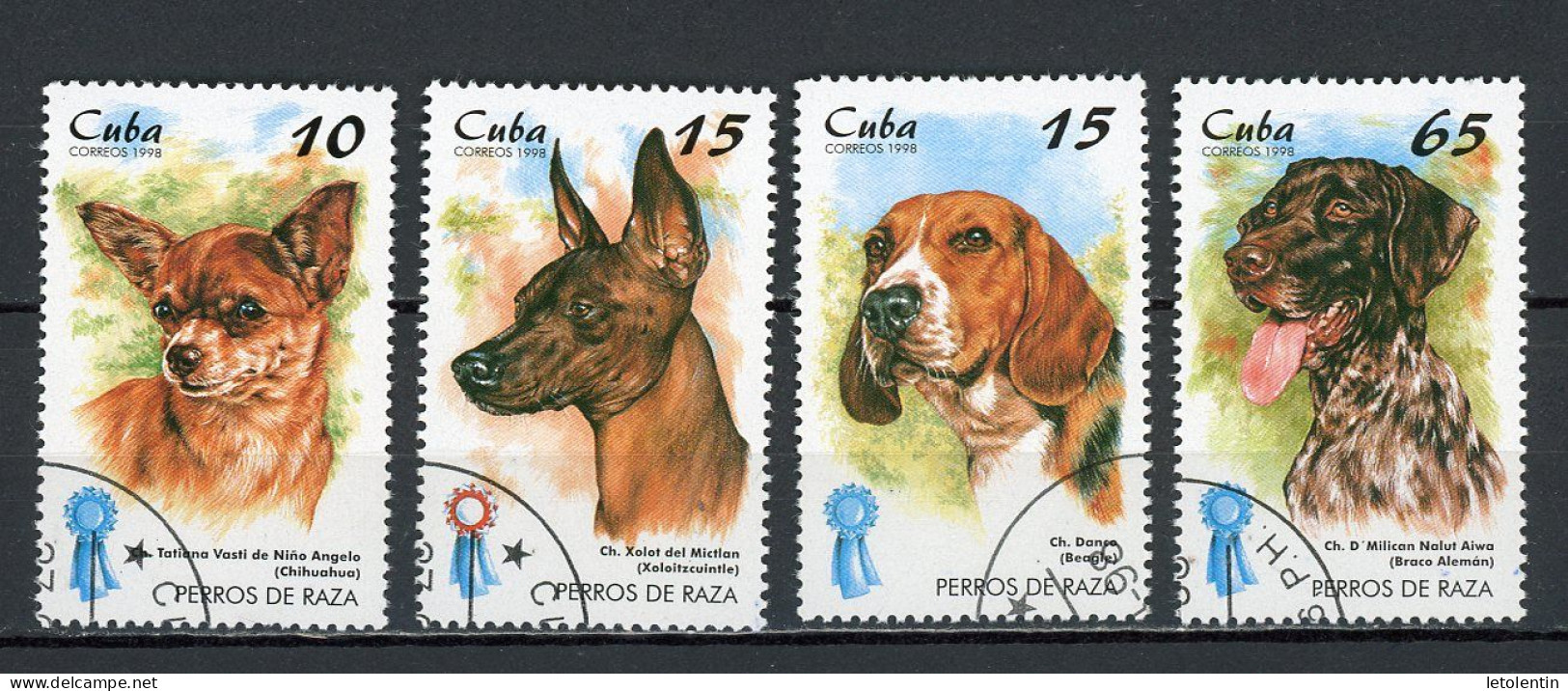 CUBA - CHIENS  N°Yt 3708/3711 Obl. - Used Stamps