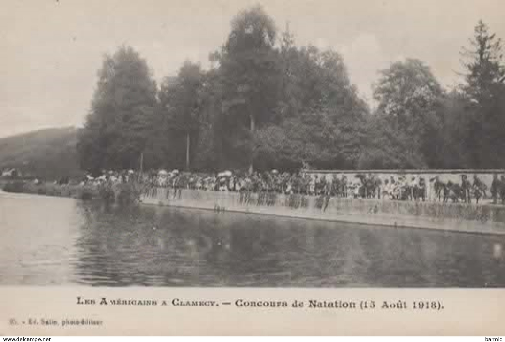 CONCOURS DE NATATION 15 AOUT 1918, LES AMERICAINS A CLAMECY REF 14612 - Swimming