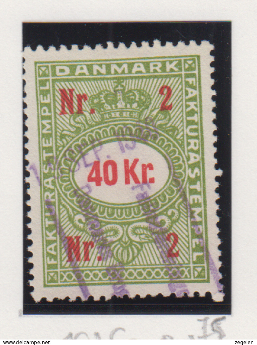 Denemarken Fiskale Zegel Cat. J.Barefoot Faktura 158G - Steuermarken