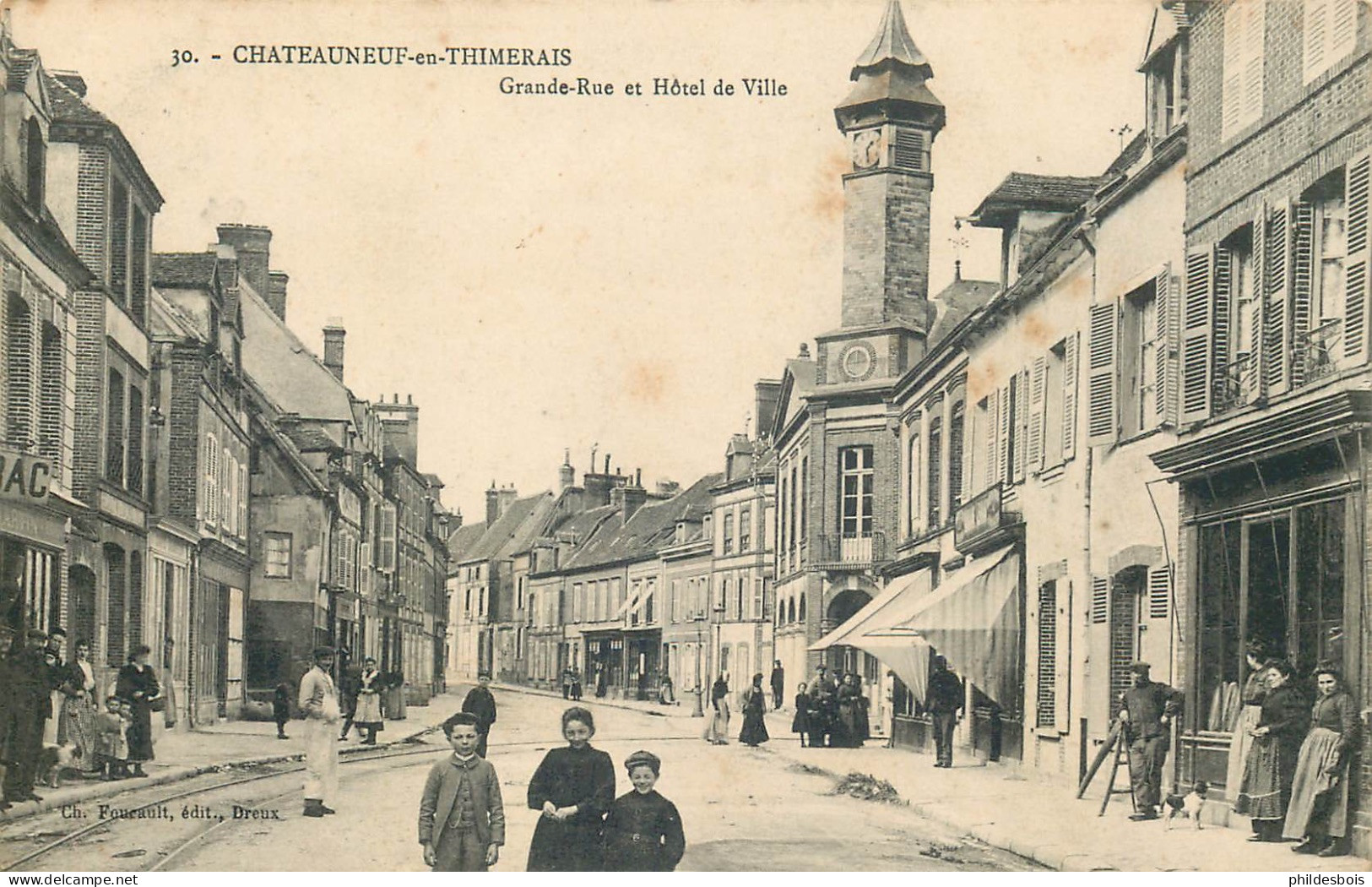 EURE ET LOIR  CHATEAUNEUF EN THIMERAIS   Grande Rue - Châteauneuf