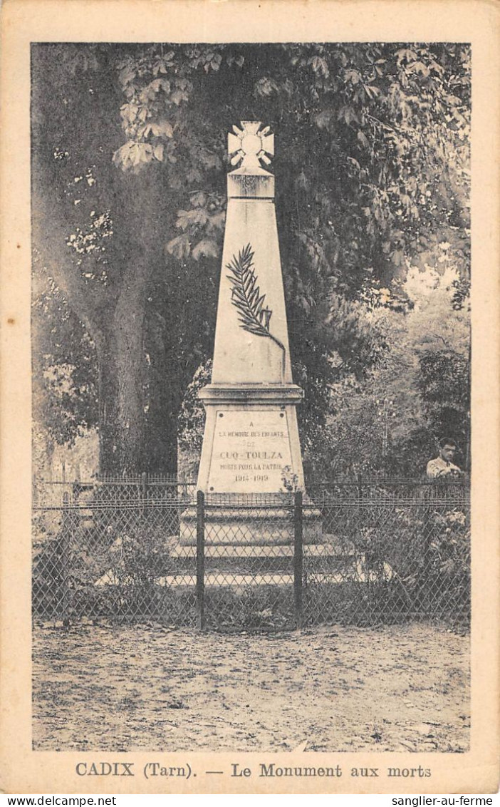 CPA 81 CADIX / LE MONUMENT AUX MORTS - Andere & Zonder Classificatie