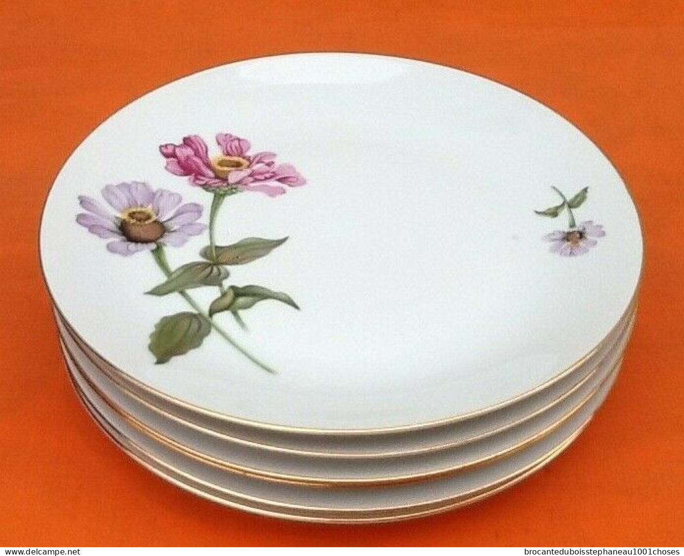 Suite De 6 Assiettes  Porcelaine Fine De Bohème - Chodovia (CZE)