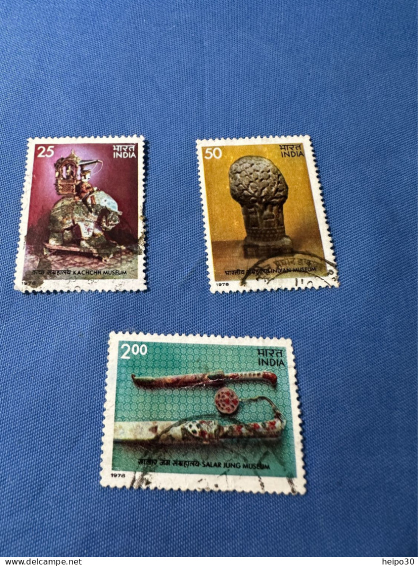 India 1978 Michel 763-64, 766 Kunstschätze Aus Indischen Museen - Used Stamps