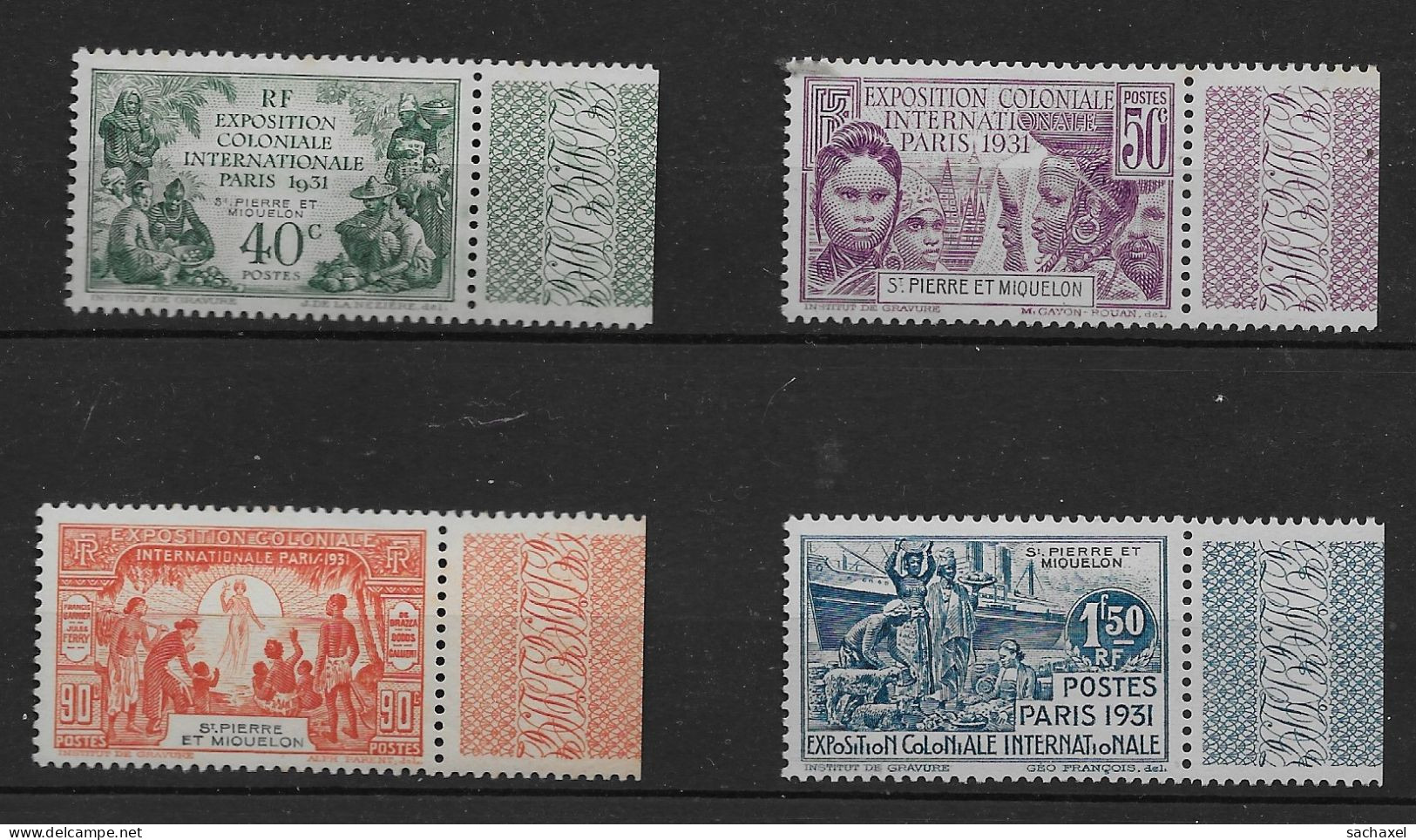 1931 Saint Pierre Et Miquelon N°132 à 135 Nf* MLH. Exposition Coloniale De Paris. - Neufs