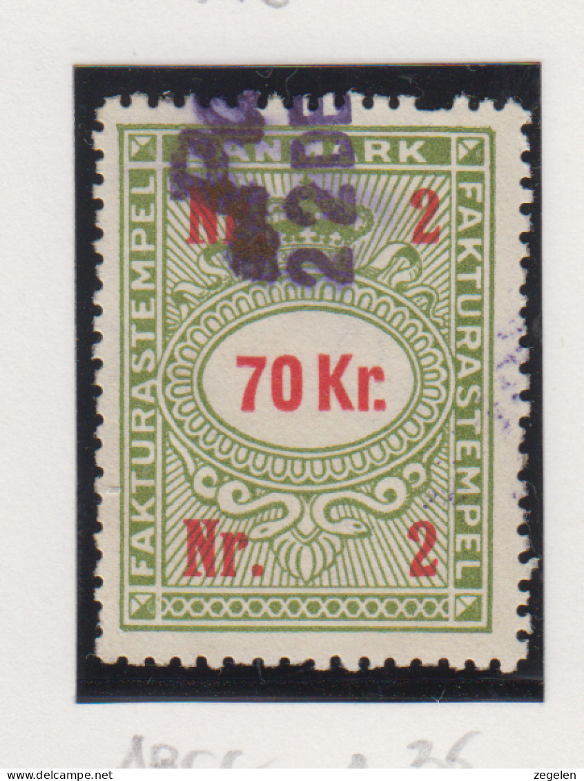 Denemarken Fiskale Zegel Cat. J.Barefoot Faktura 195G - Revenue Stamps