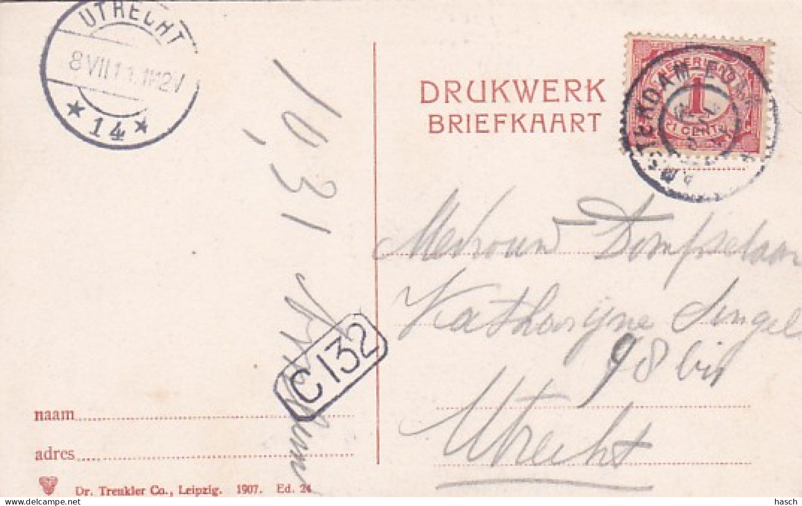 25491Edam, Proveniersgesticht. (Traject Stempel Amsterdam-Edam) - Edam