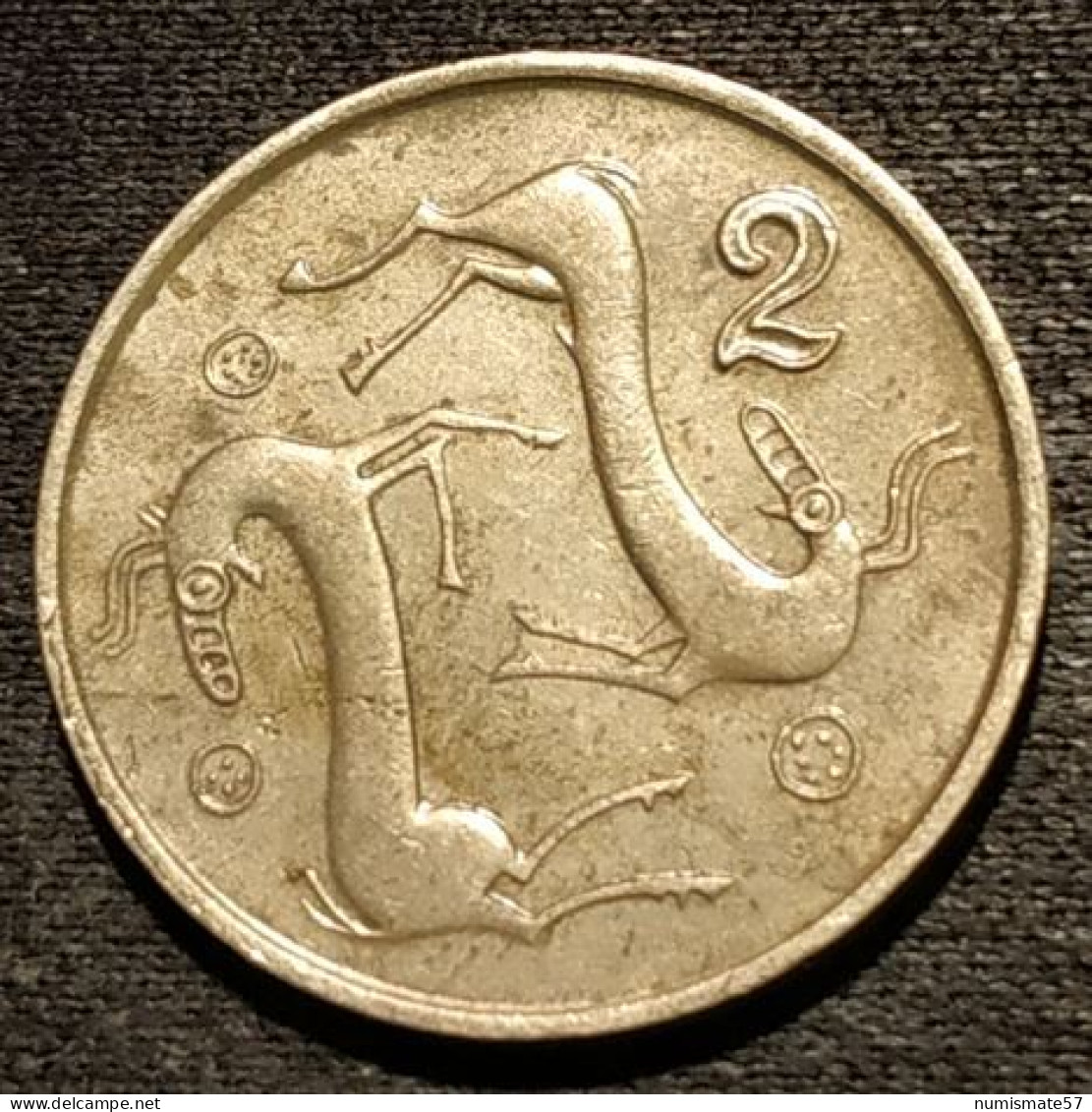 CHYPRE - CYPRUS - 2 CENTS 1990 - Type 1 Armoiries - Numéro De Valeur Encadré - KM 54.2 - Zypern