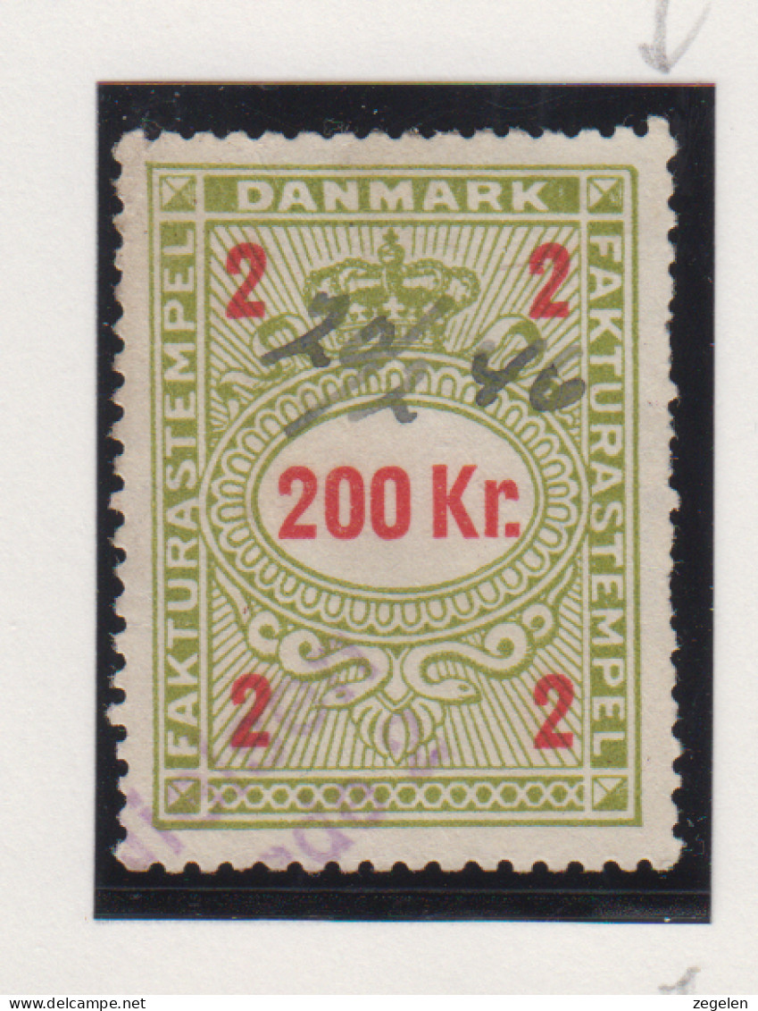 Denemarken Fiskale Zegel Cat. J.Barefoot Faktura 233G - Revenue Stamps