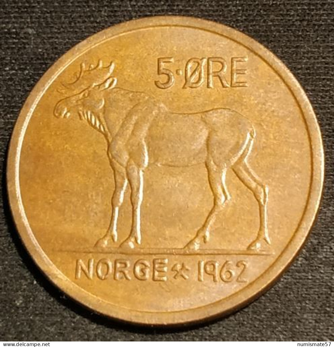 NORVEGE - NORWAY - 5 ORE 1962 - Olav V - élan - KM 405 - ( øre ) - Noruega