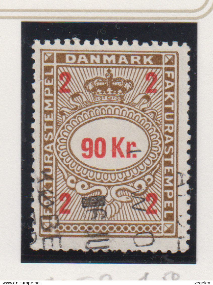 Denemarken Fiskale Zegel Cat. J.Barefoot Faktura 265B - Revenue Stamps