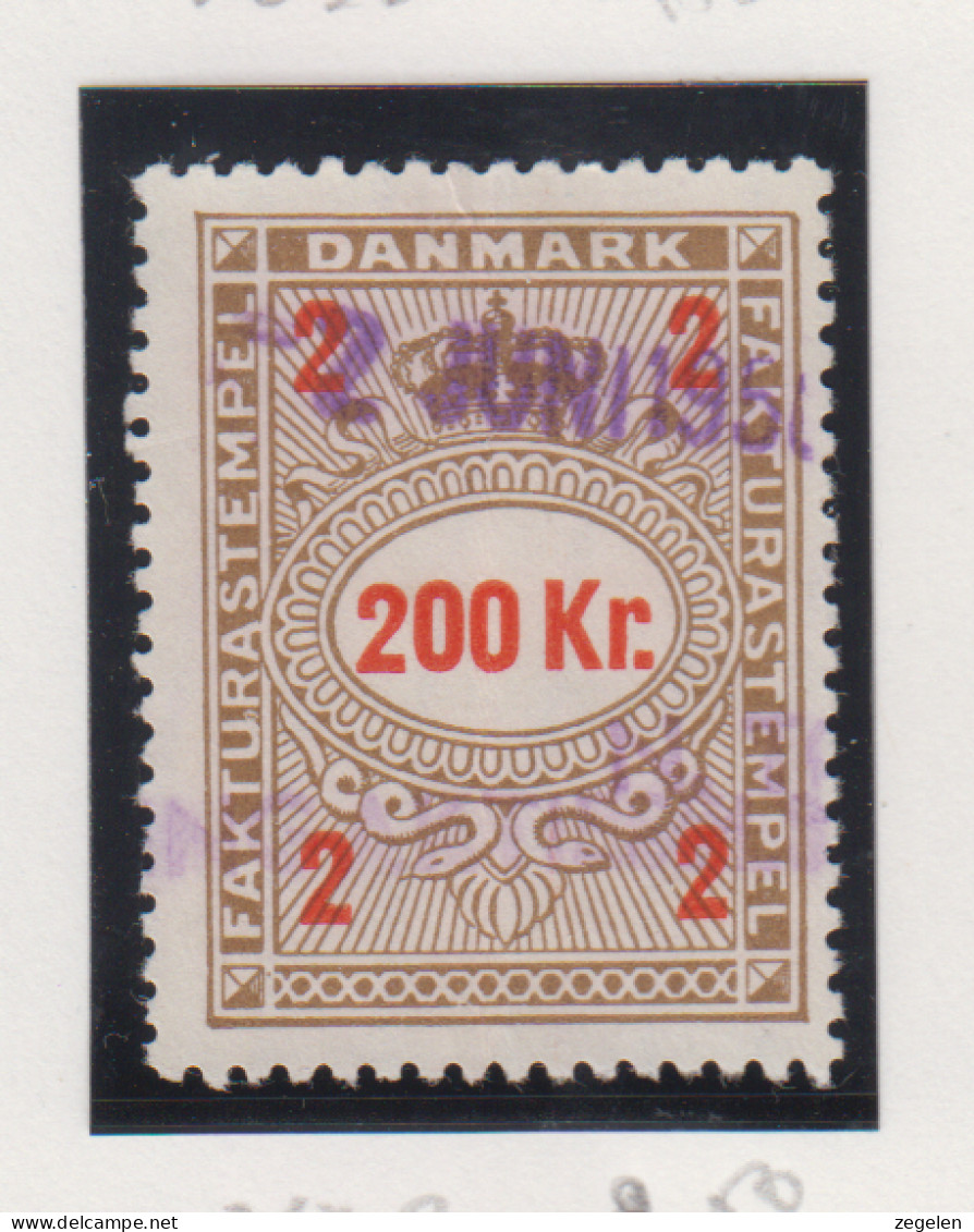 Denemarken Fiskale Zegel Cat. J.Barefoot Faktura 267B - Revenue Stamps