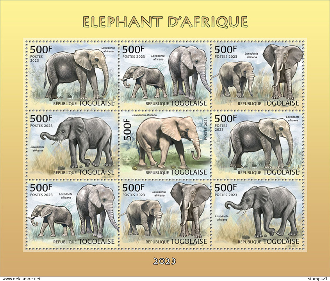 Togo  2023 African Elephant. (249f01) OFFICIAL ISSUE - Olifanten