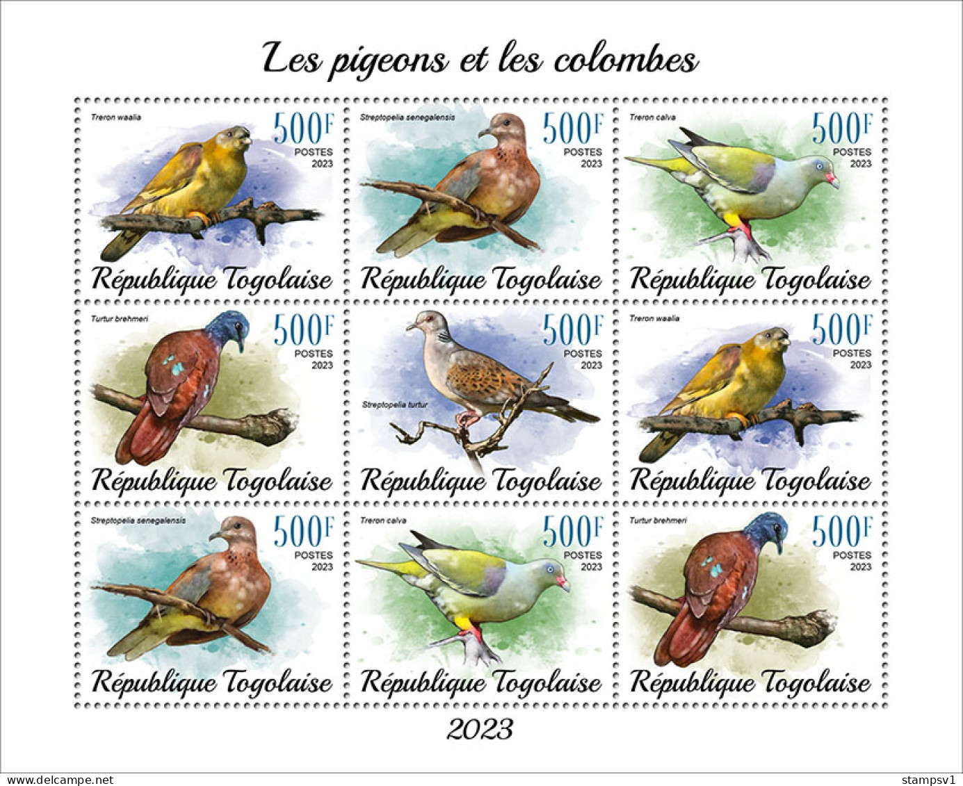 Togo  2023 Pigeons And Doves. (249f30) OFFICIAL ISSUE - Pigeons & Columbiformes