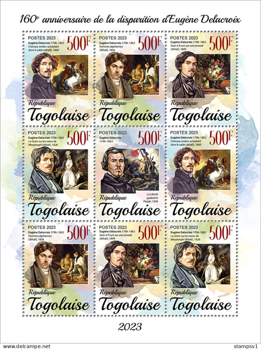 Togo  2023 160th Memmorial Anniversary Of Eugène Delacroix. (249f43) OFFICIAL ISSUE - Impressionismus