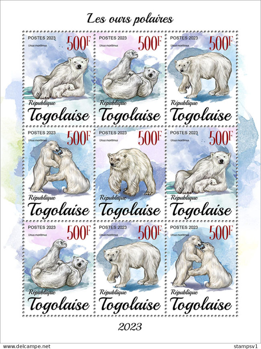 Togo  2023 Polar Bears. (249f49) OFFICIAL ISSUE - Bears