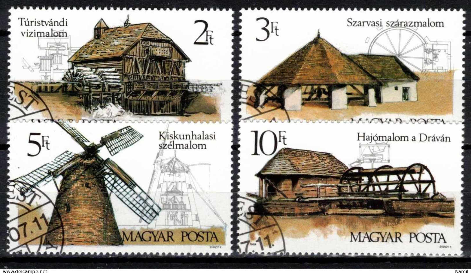 Hongrie 1989 Mi 4028-31 (Yv 3217-20), Obliteré, - Gebraucht