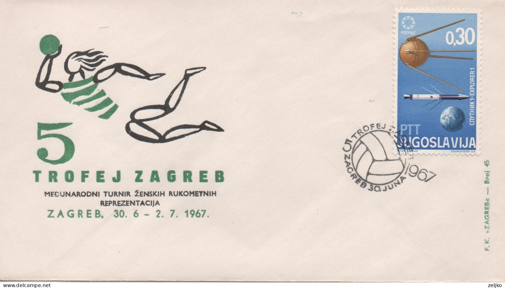 Yugoslavia, Handball, International Tournament For Women's National Teams, 5th Zagreb Trophy 1967 - Pallamano