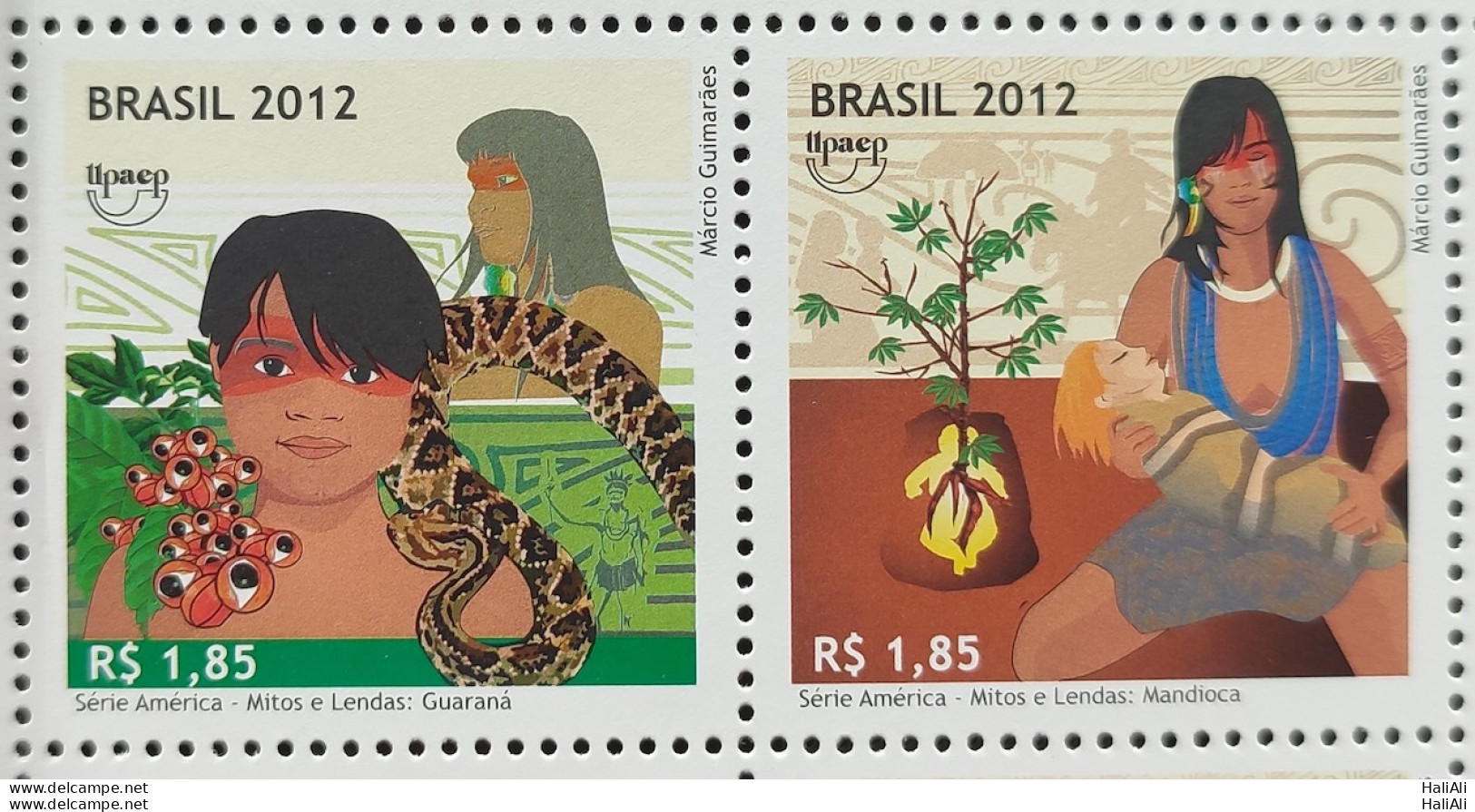 C 3226 Brazil Stamp Upaep Guarana Snake Indian 2012 Complete Series - Unused Stamps