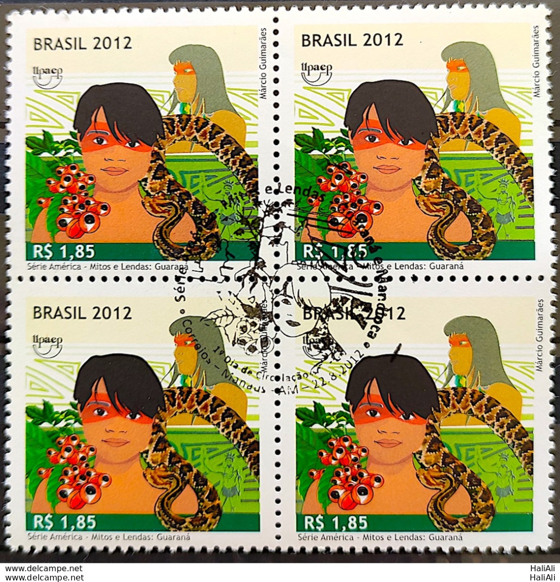 C 3225 Brazil Stamp Upaep Guarana Snake Coffee Indian 2012 Block Of 4 CBC AM Manaus - Unused Stamps