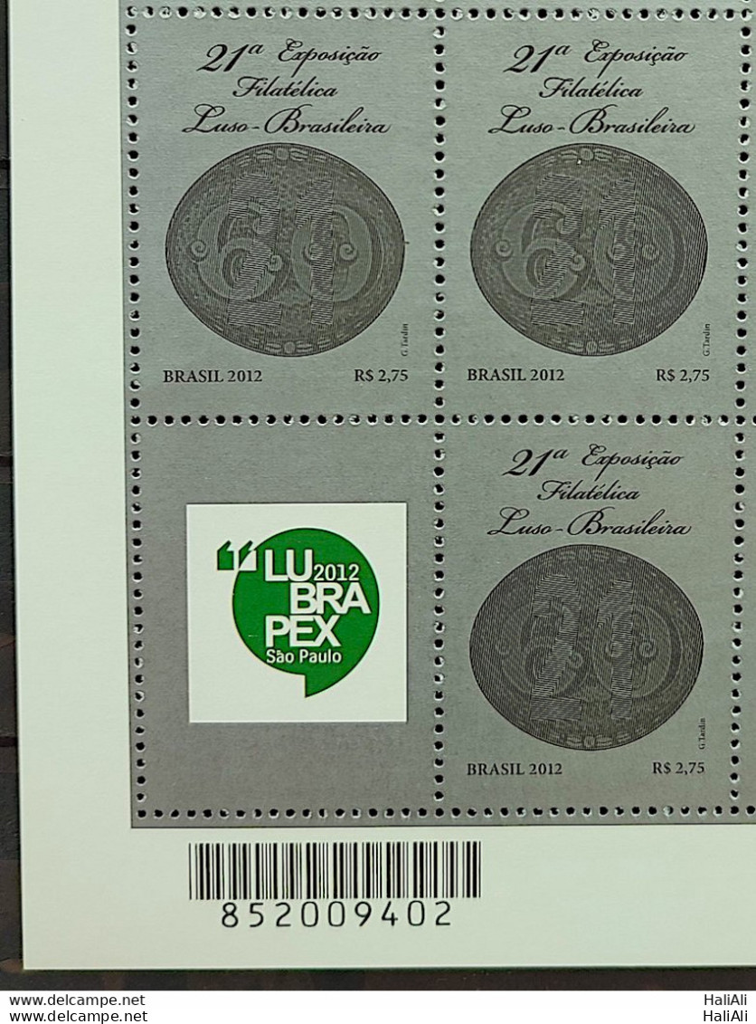 C 3220 Brazil Stamp Exhibition Portugal Lubrapex Bulls Eye 2012 Block Of 4 Vignette Lubrapex - Unused Stamps