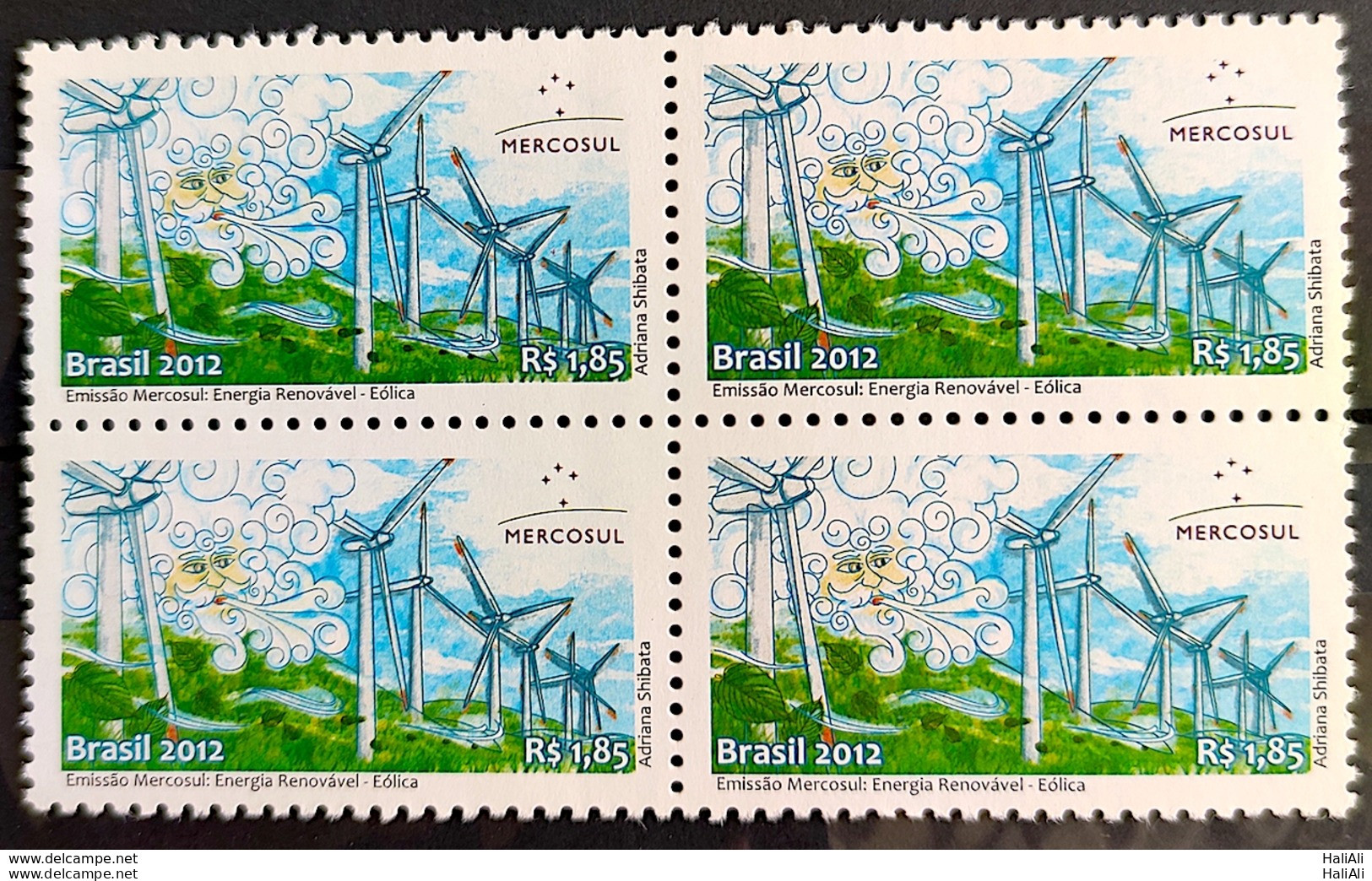 C 3219 Brazil Stamp Wind Renewable Energy 2012 Block Of 4 - Unused Stamps