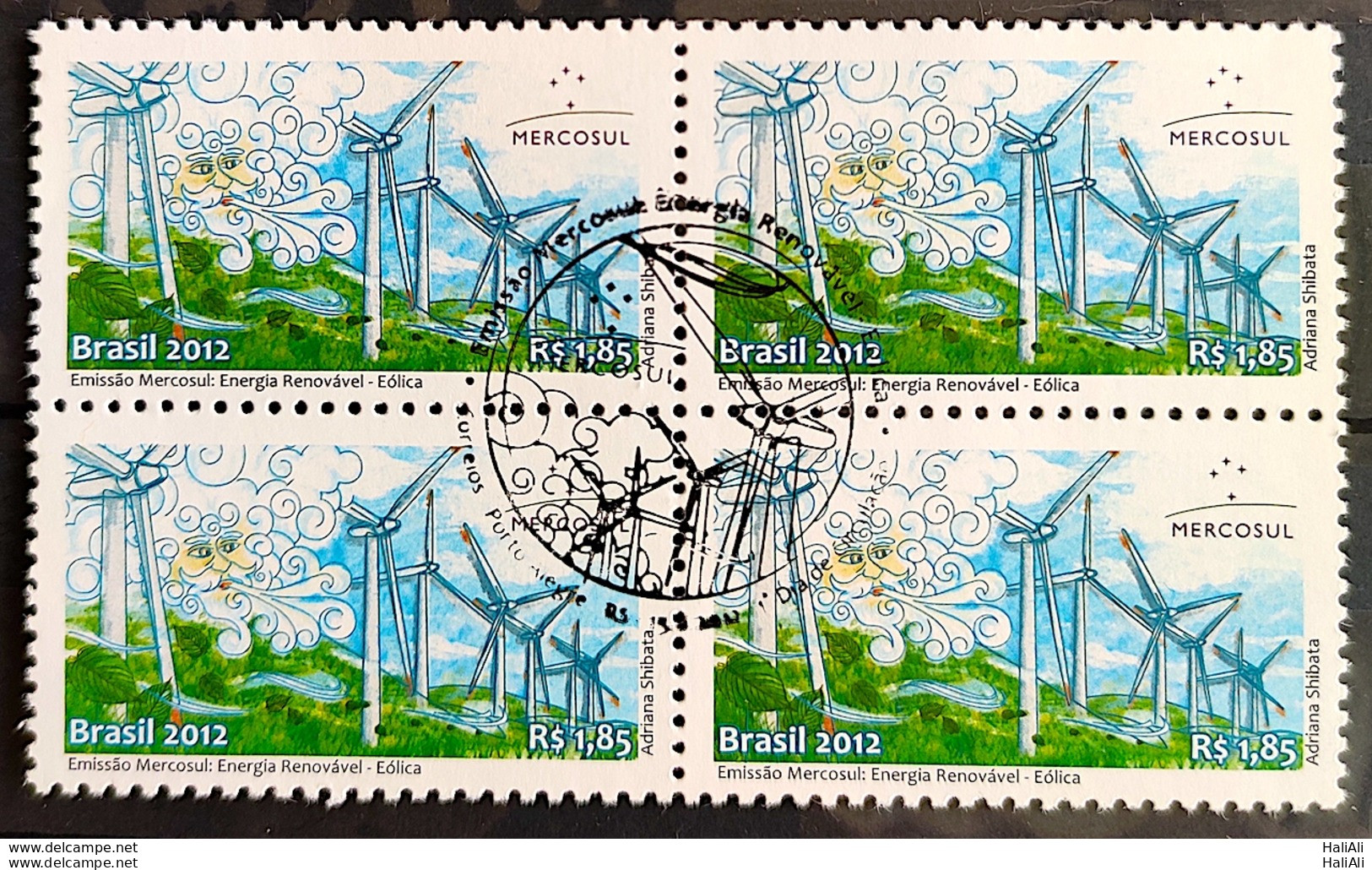 C 3219 Brazil Stamp Wind Renewable Energy 2012 Block Of 4 CBC RS Porto Alegre - Unused Stamps