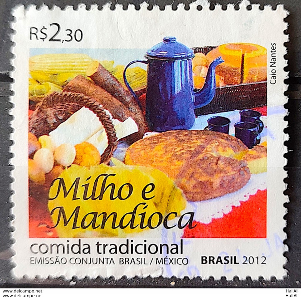 C 3215 Brazil Stamp Diplomatic Relations Mexico Gastronomy 2012 Circulated 1 - Gebruikt