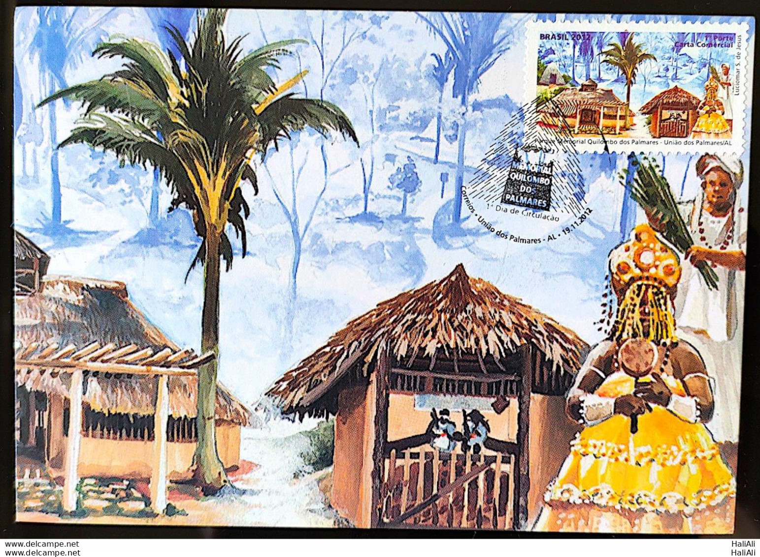 Brazil Maximum Postcard 2012 Quilombo Dos Palmares Postcard CBC AL - Cartes-maximum