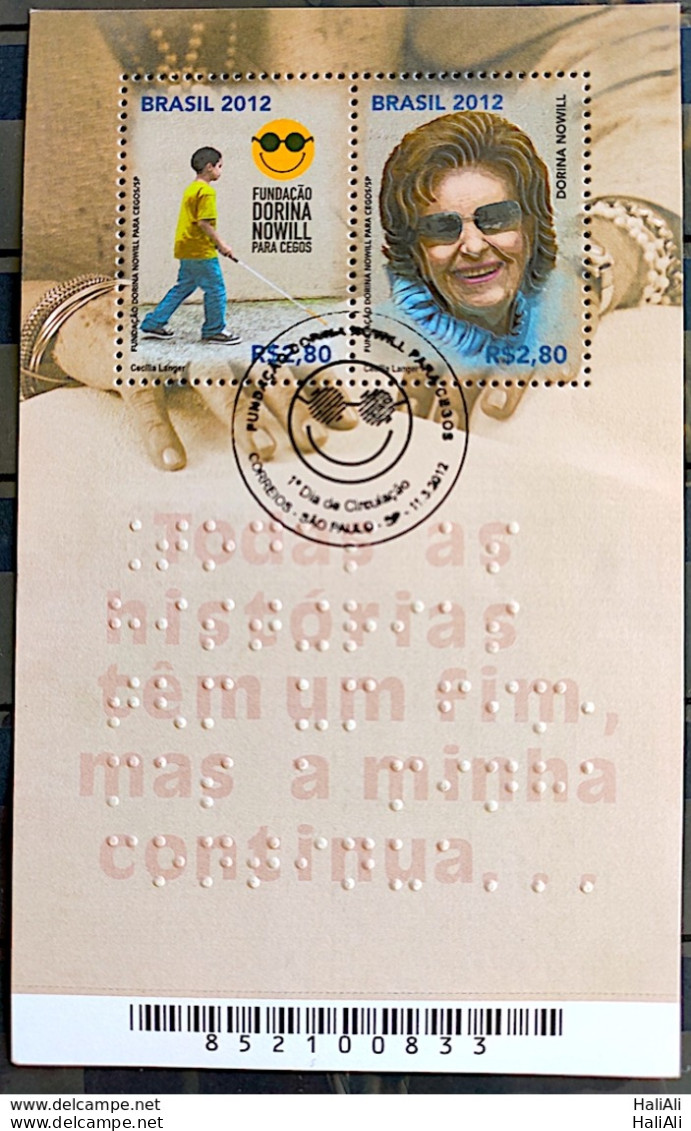 B 168 Brazil Stamp Dorina Nowill Foundation Blind Braile 2012 CBC SP - Unused Stamps