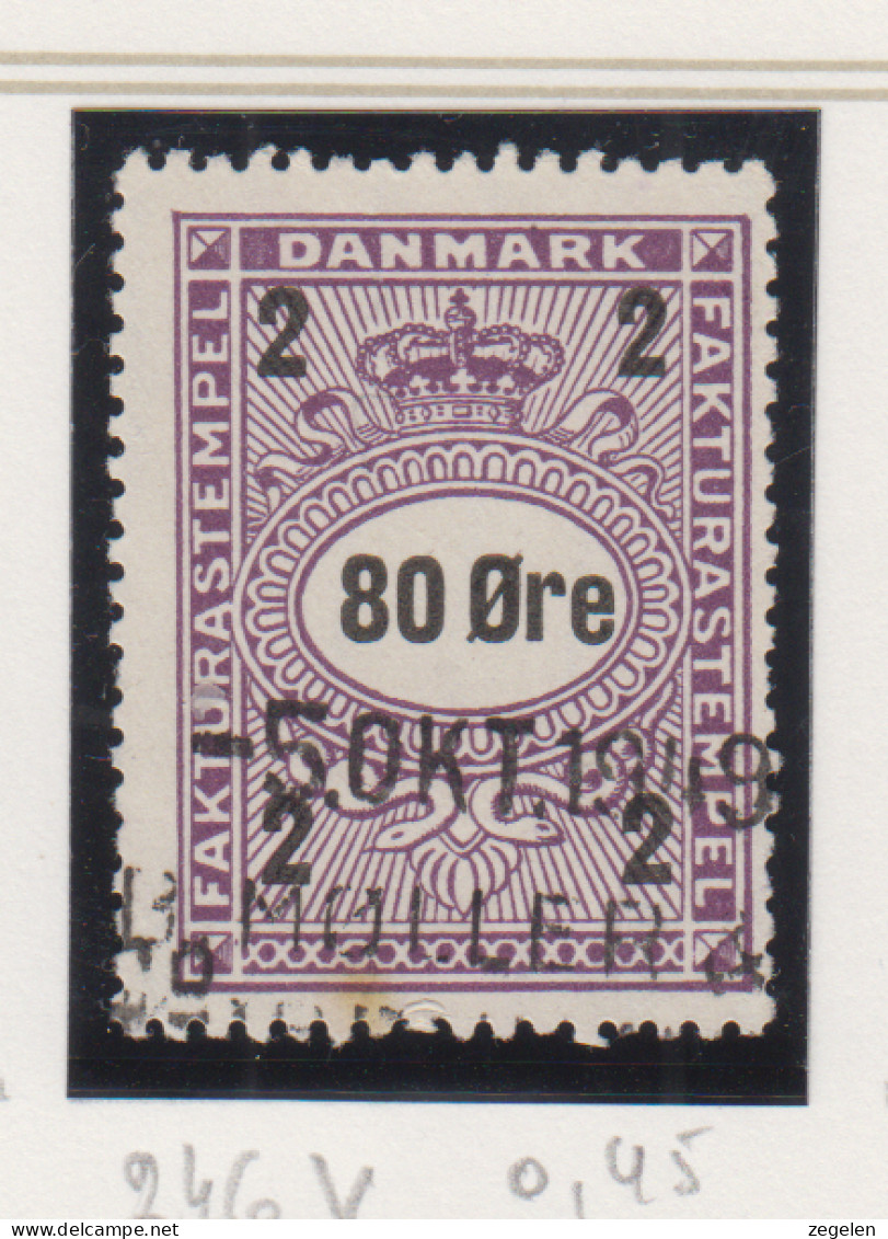 Denemarken Fiskale Zegel Cat. J.Barefoot Faktura 246V - Revenue Stamps