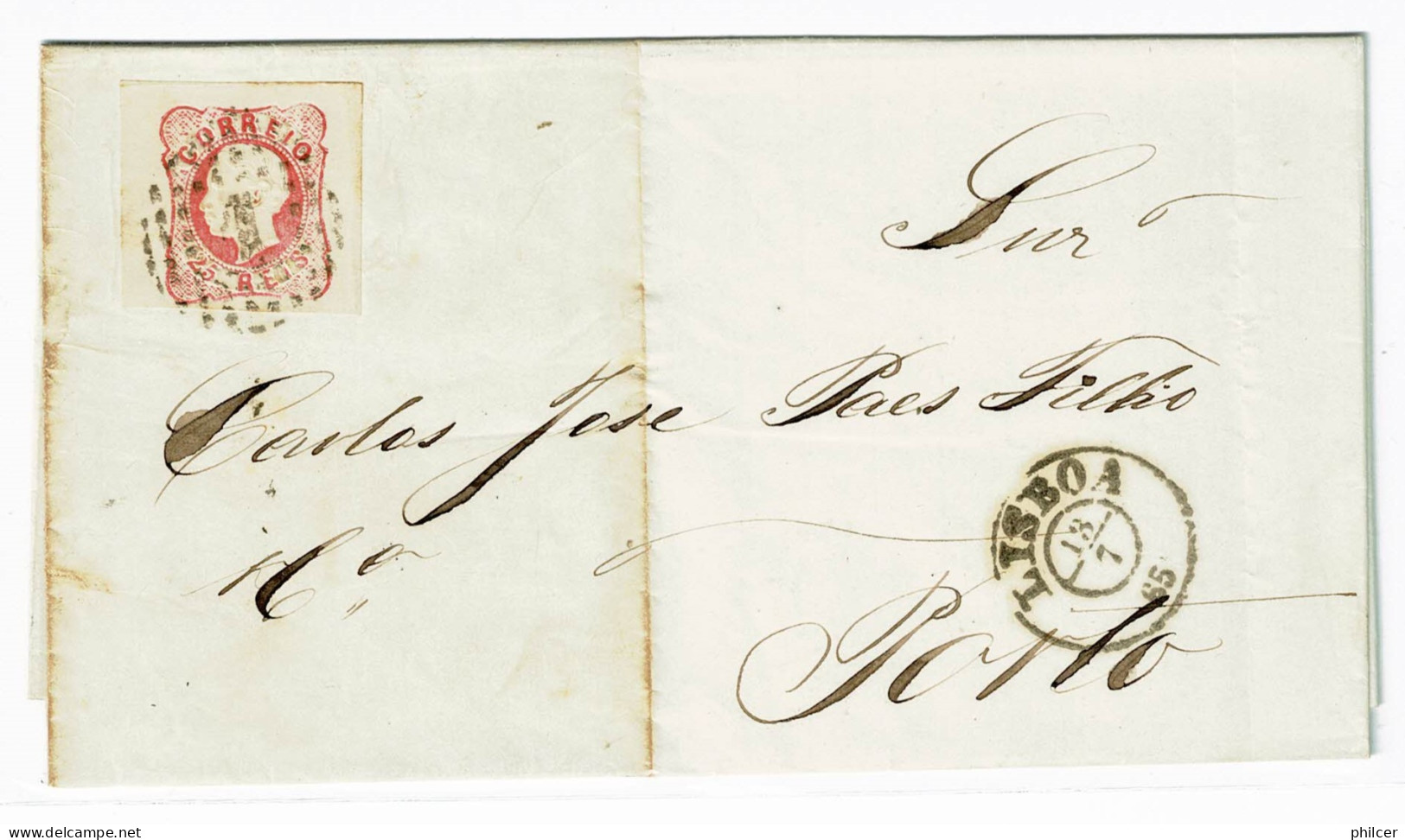 Portugal, 1865, Lisboa-Porto - Cartas & Documentos