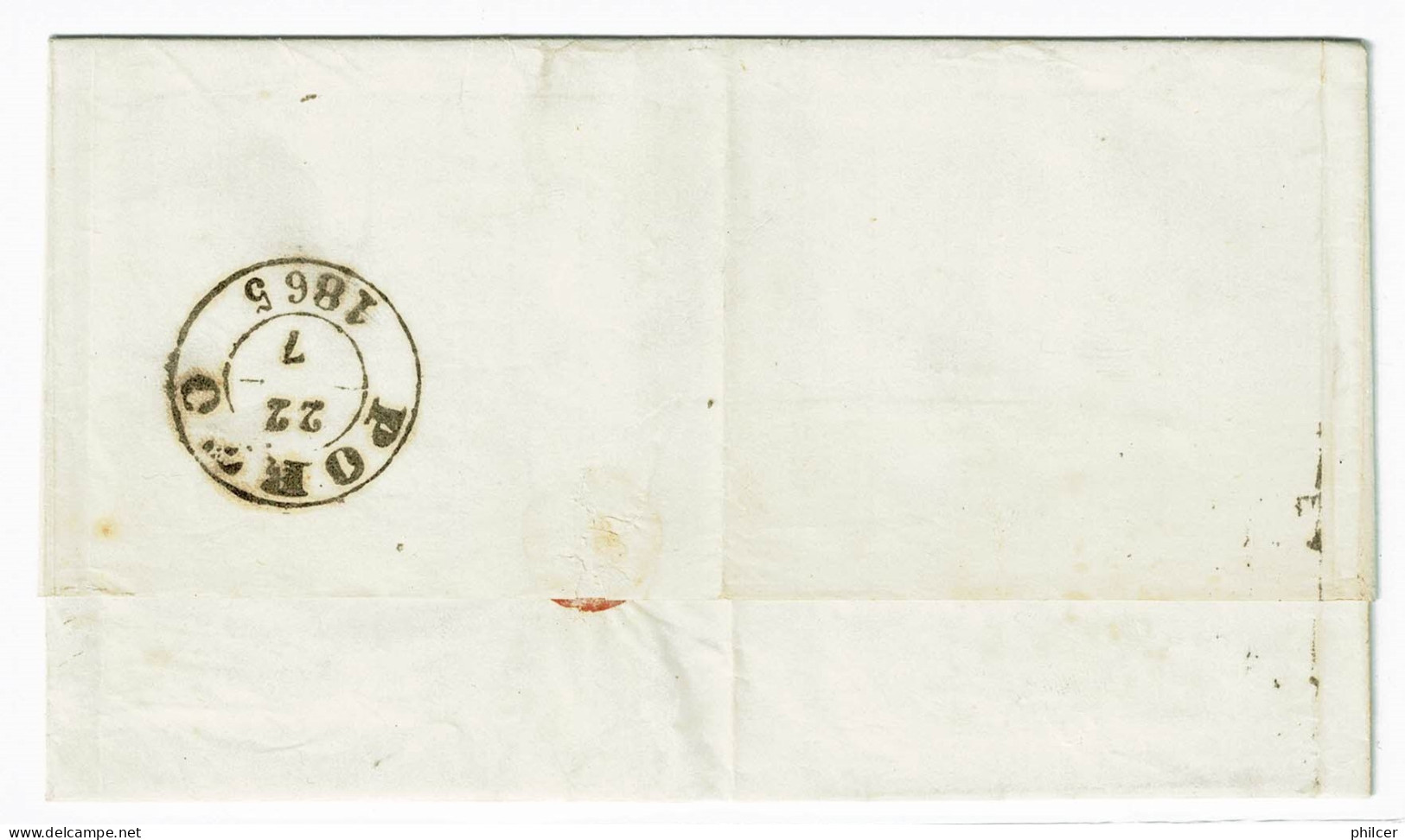 Portugal, 1865, Lisboa-Porto - Storia Postale