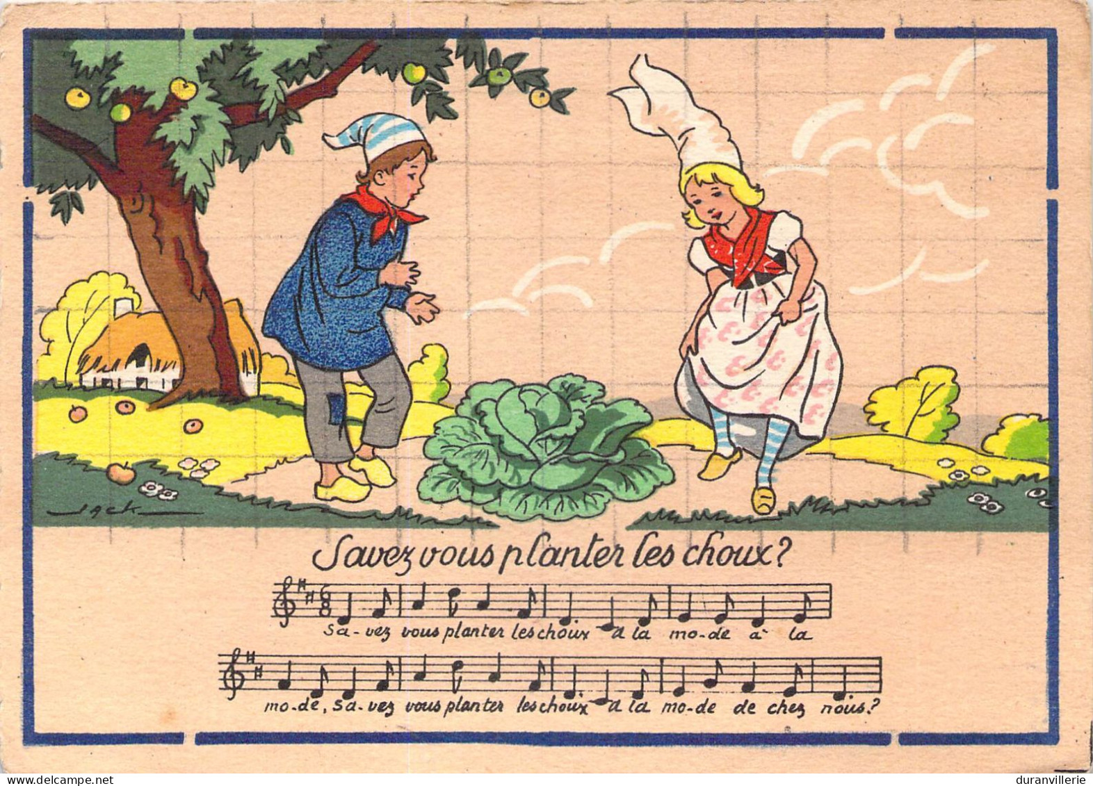 - Les Rondes Enfantines - Barré & Dayez (Jack) - "Savez Vous Planter Les Choux". Avec Texte De La Chanson.  1945 - Fairy Tales, Popular Stories & Legends