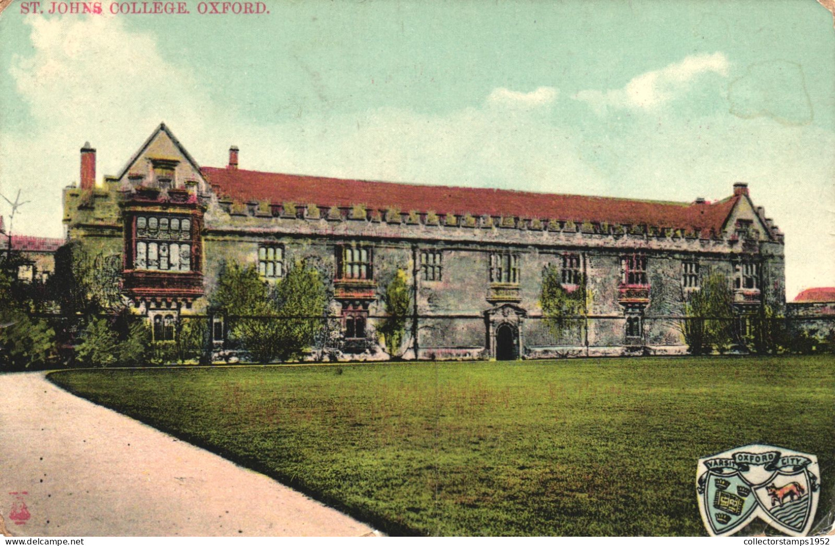 OXFORD, ST. JOHNS COLLEGE, ARCHITECTURE, EMBLEM, ENGLAND, UNITED KINGDOM, POSTCARD - Oxford