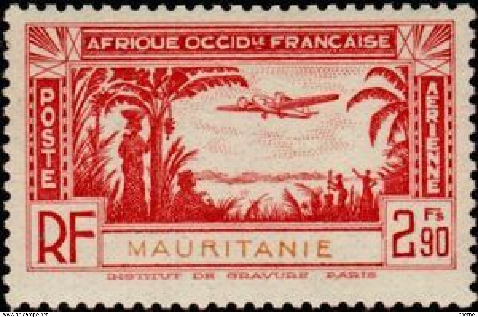 MAURITANIE - Timbre Aérien Afrique De L'Ouest Française - Neufs