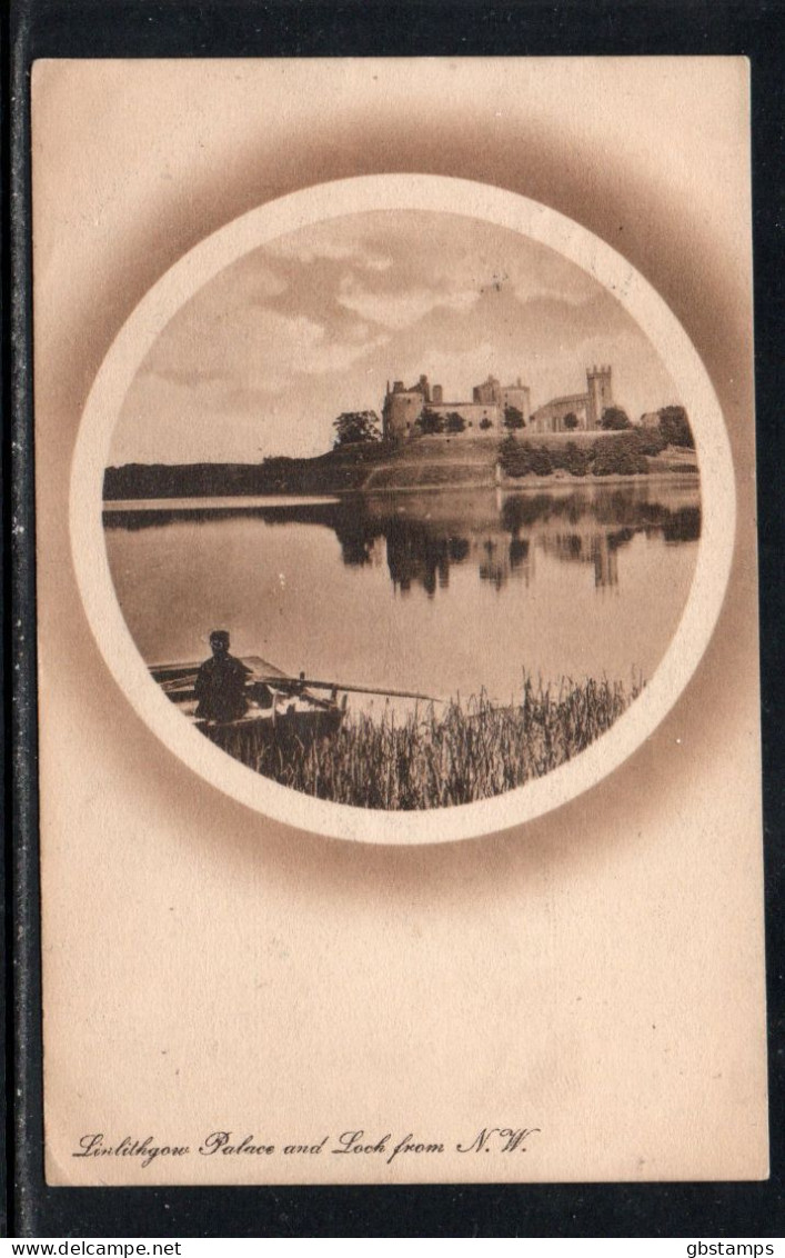 Linlithgow Palace & Loch From NW 1910 Posted Card Superb Linlithgow Postmark Post Free(UK) - West Lothian