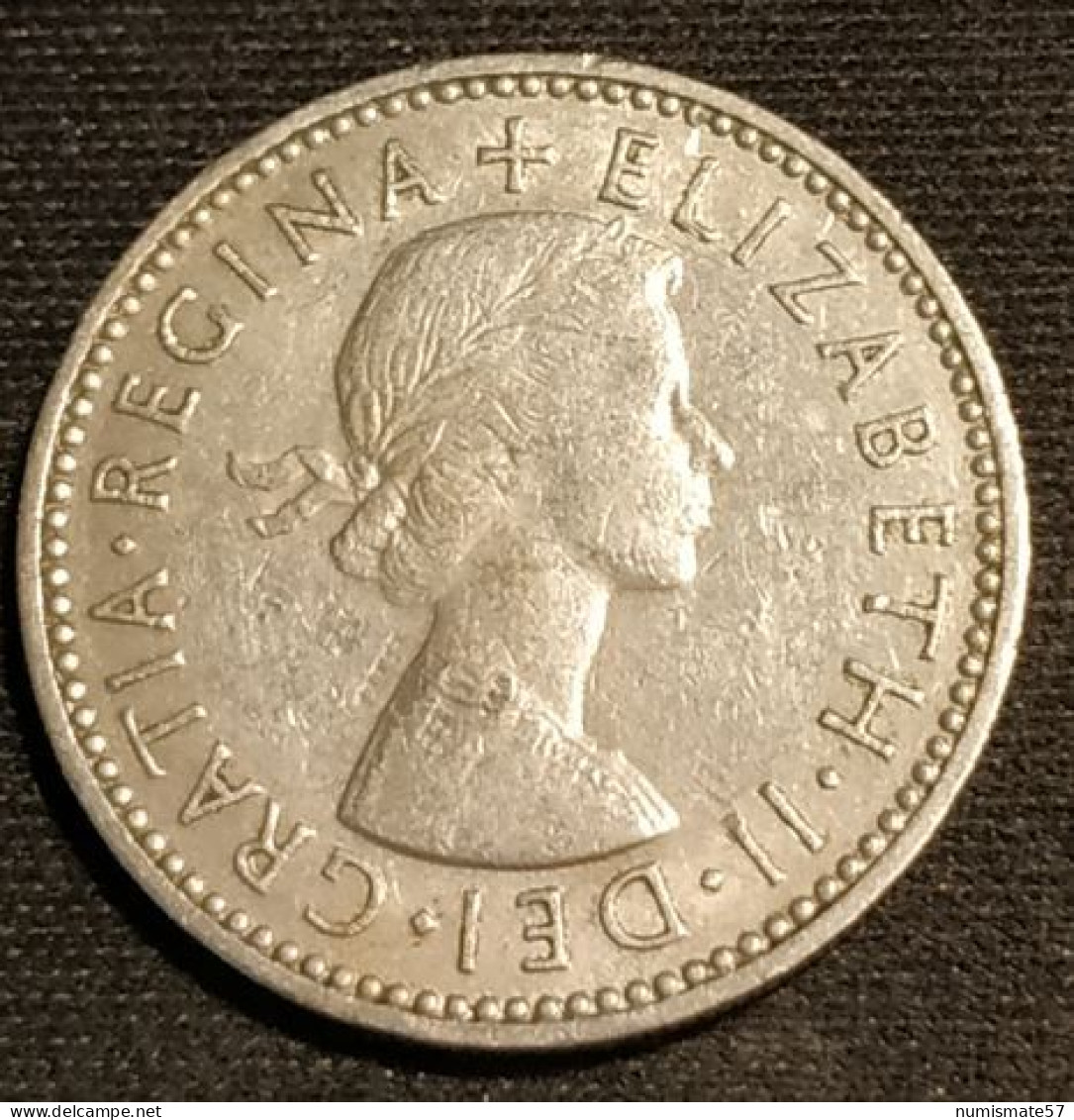 GRANDE BRETAGNE - 1 SHILLING 1959 - Elizabeth II - 1ère Effigie - Sans "BRITT:OMN:" - Blason De L'Angleterre - KM 904 - I. 1 Shilling